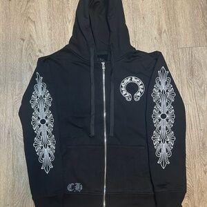 Chrome Hearts Hoodie Black/White (ZipUp)